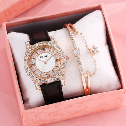 Orologio da donna con diamanti e numeri romani
