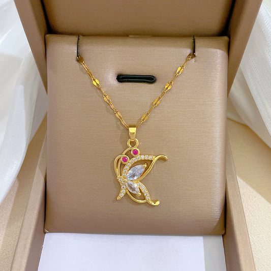 Collana farfalla zirconi da donna