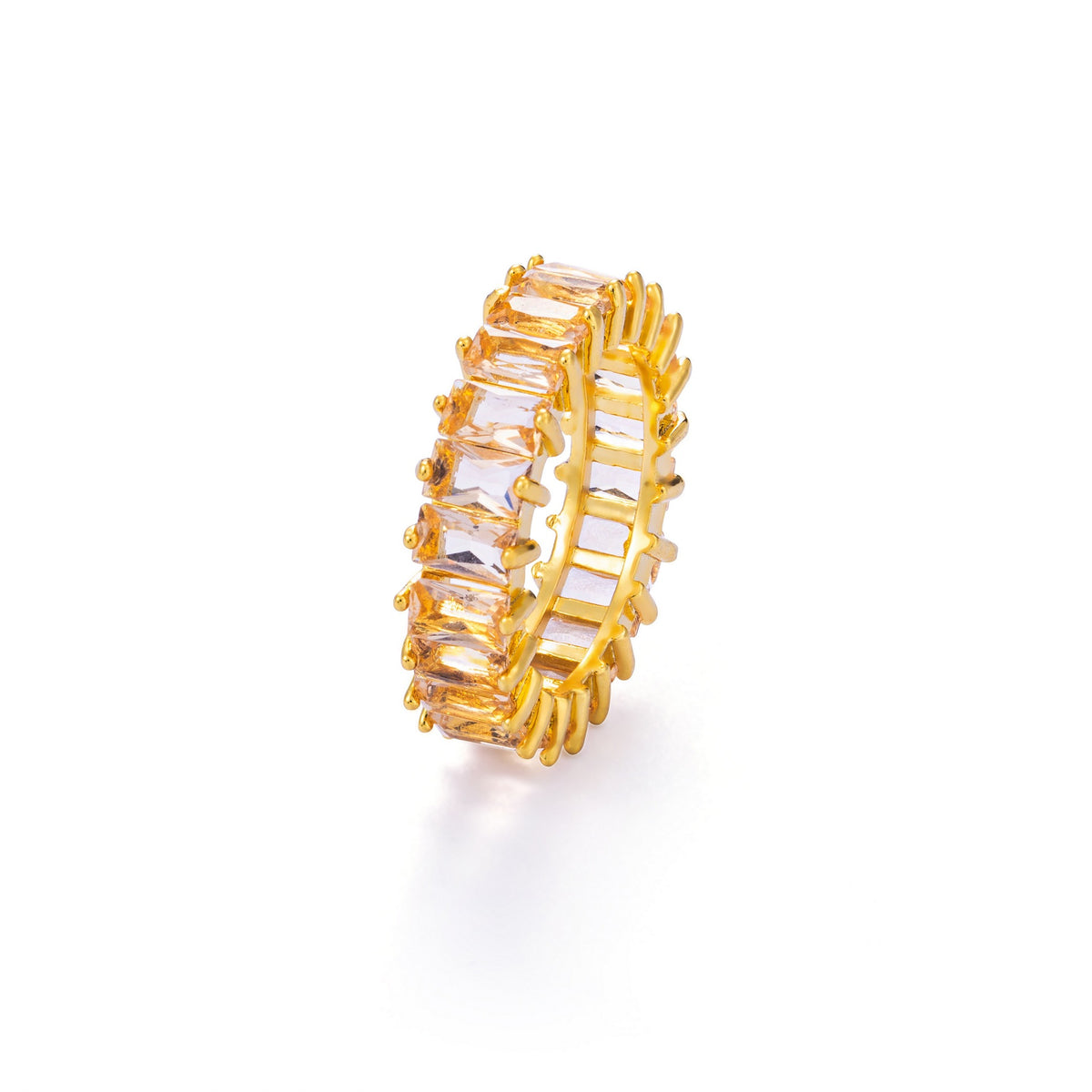 Anello hip hop diamantato in ottone