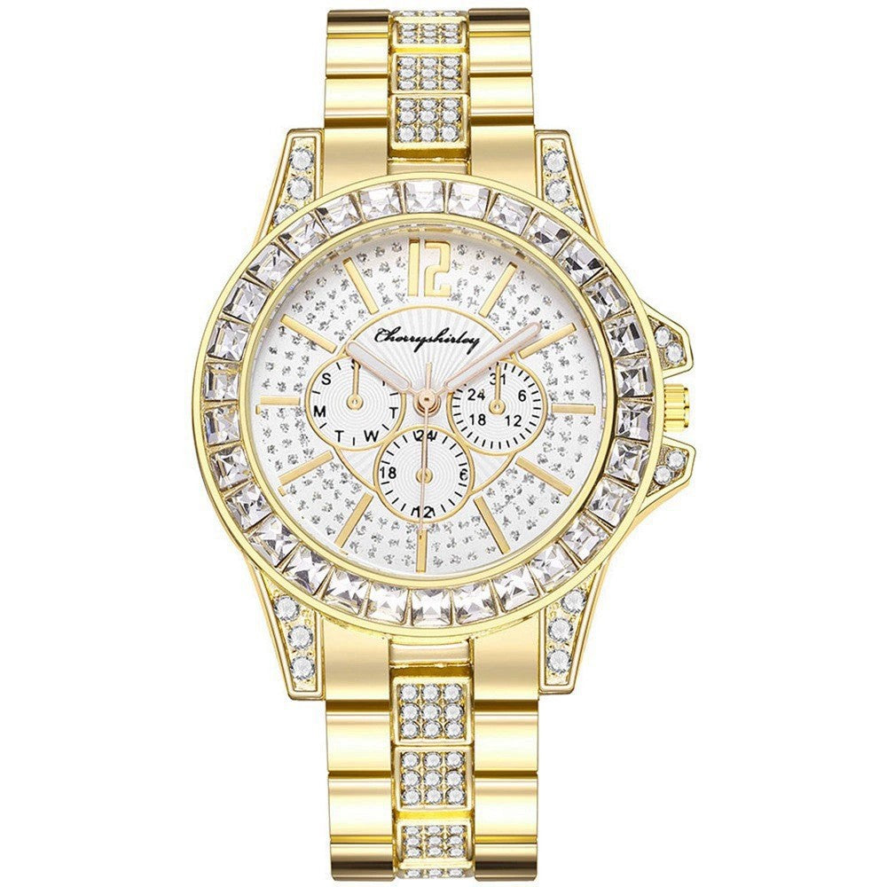 Orologio cronografo acciaio con diamanti
