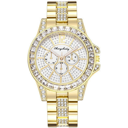 Orologio cronografo acciaio con diamanti