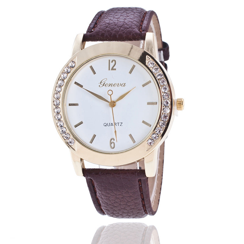 Orologio quarzo con diamanti Geneva