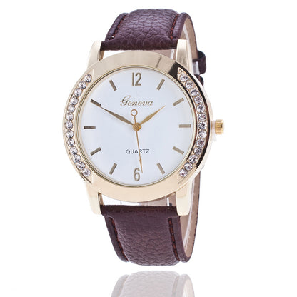 Orologio quarzo con diamanti Geneva