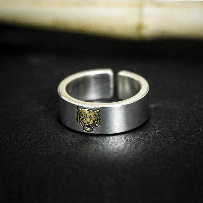 Anello tigre argento tibetano