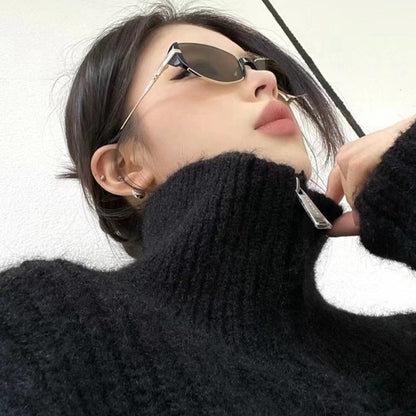 Occhiali da sole cat eye retrò donna metallo UV
