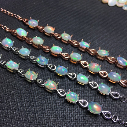 Bracciale argento e opale naturale