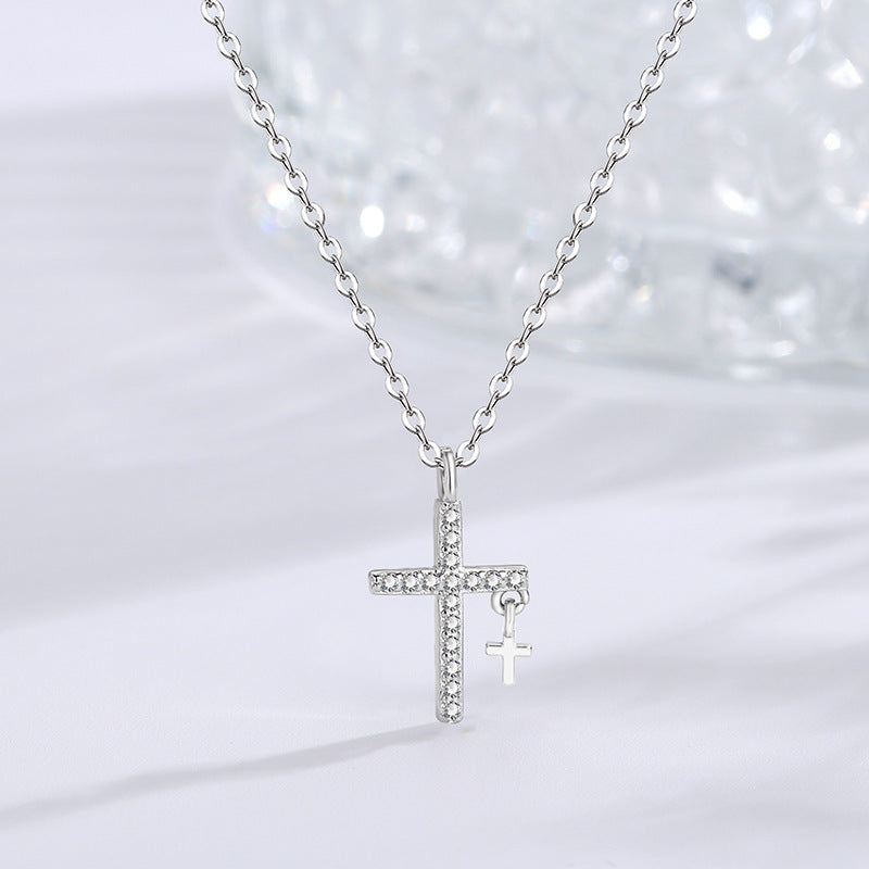 Collana croce zircone