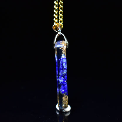 Collana pendente resina cristalli