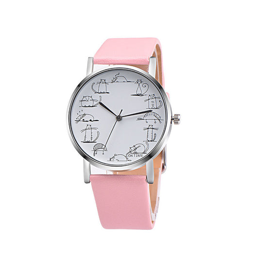 Orologio bambini con gatto e cuore