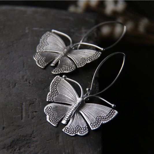 Orecchini farfalla vintage argento