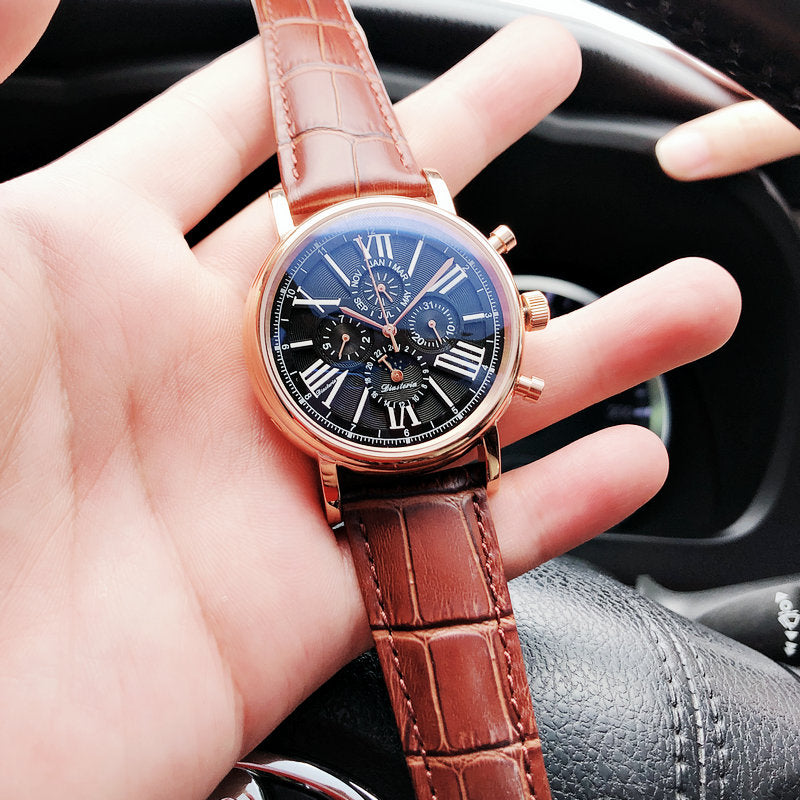 Orologio meccanico uomo pelle