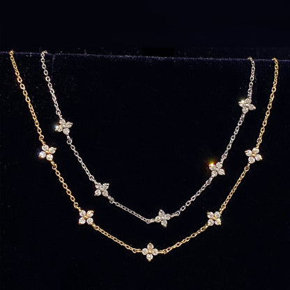 Bracciale quadrifoglio con zirconi