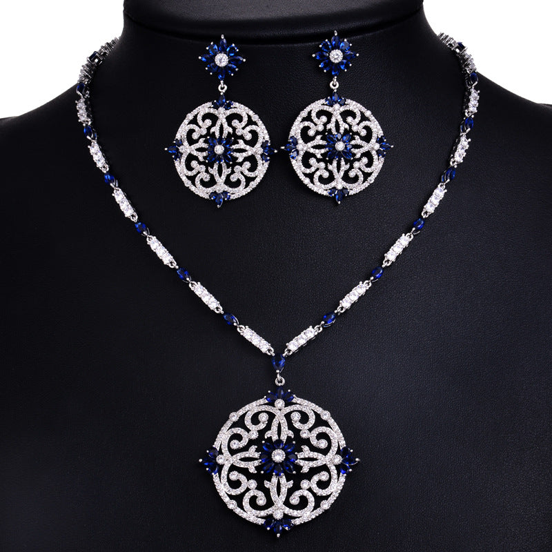 Parure collana e orecchini zircone