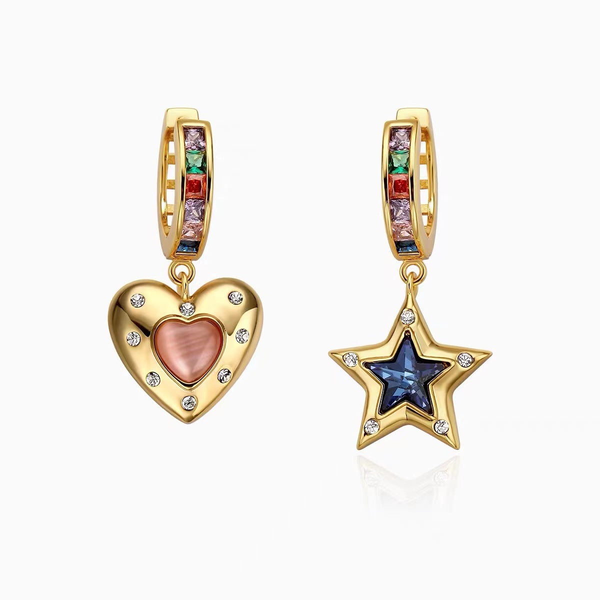 Collana asimmetrica opale cuore
