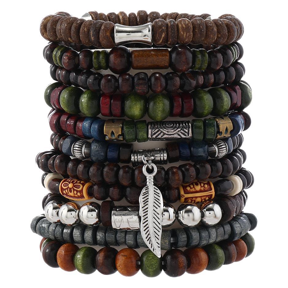 Set 22 braccialetti di legno