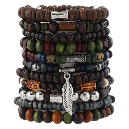Set 22 braccialetti di legno