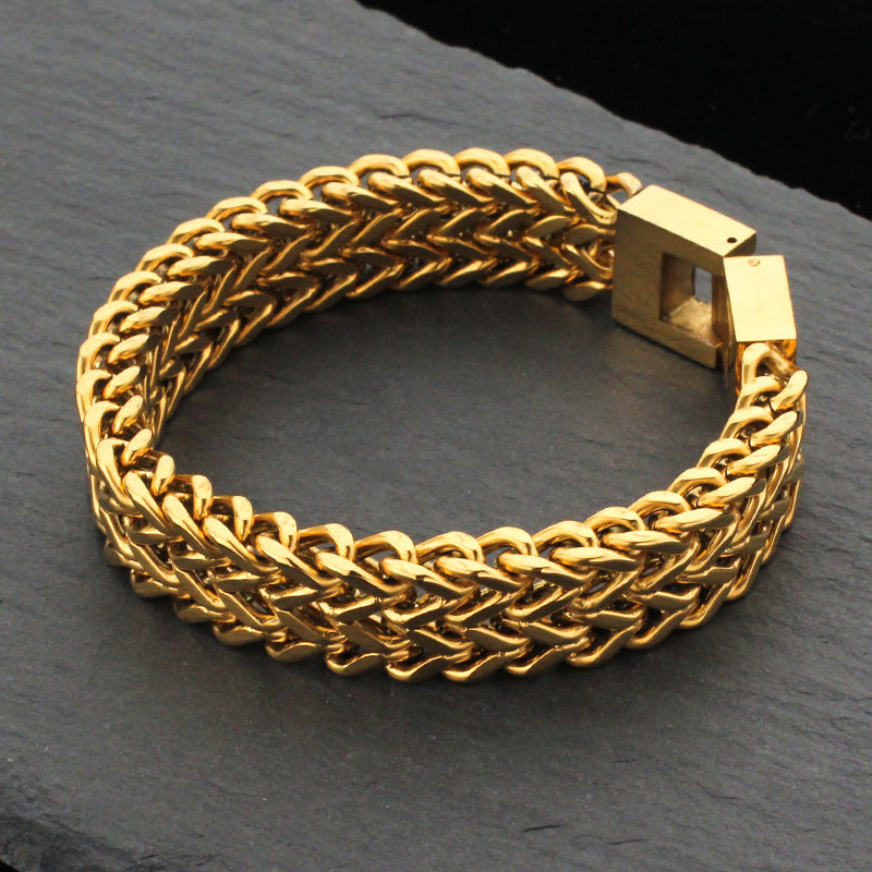 Bracciale catena cubana doppio retrò