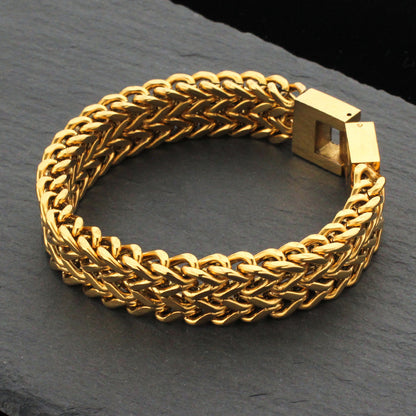 Bracciale catena cubana doppio retrò