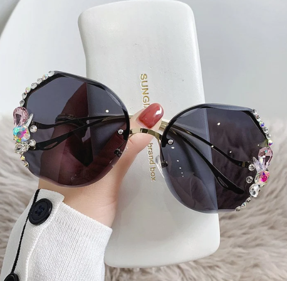 Occhiali da sole con strass resistenti UV