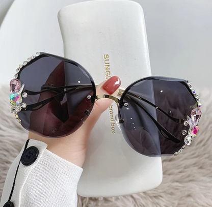 Occhiali da sole con strass resistenti UV
