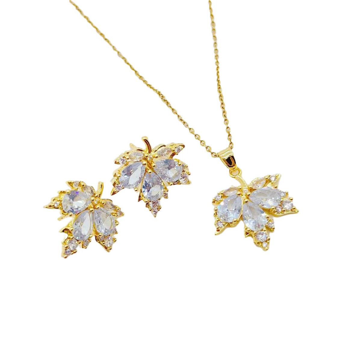 Orecchini zircone placcati oro set