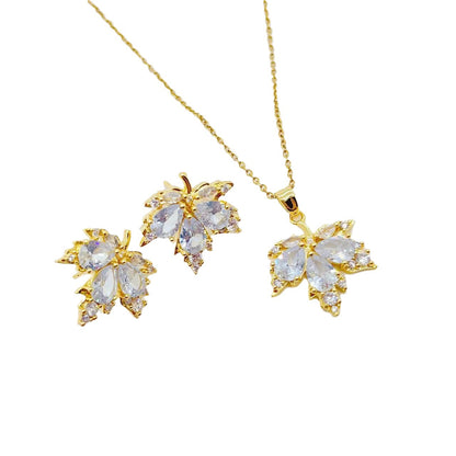 Orecchini zircone placcati oro set