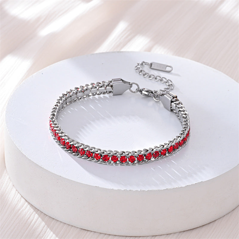 Braccialetto con zirconi e diamanti