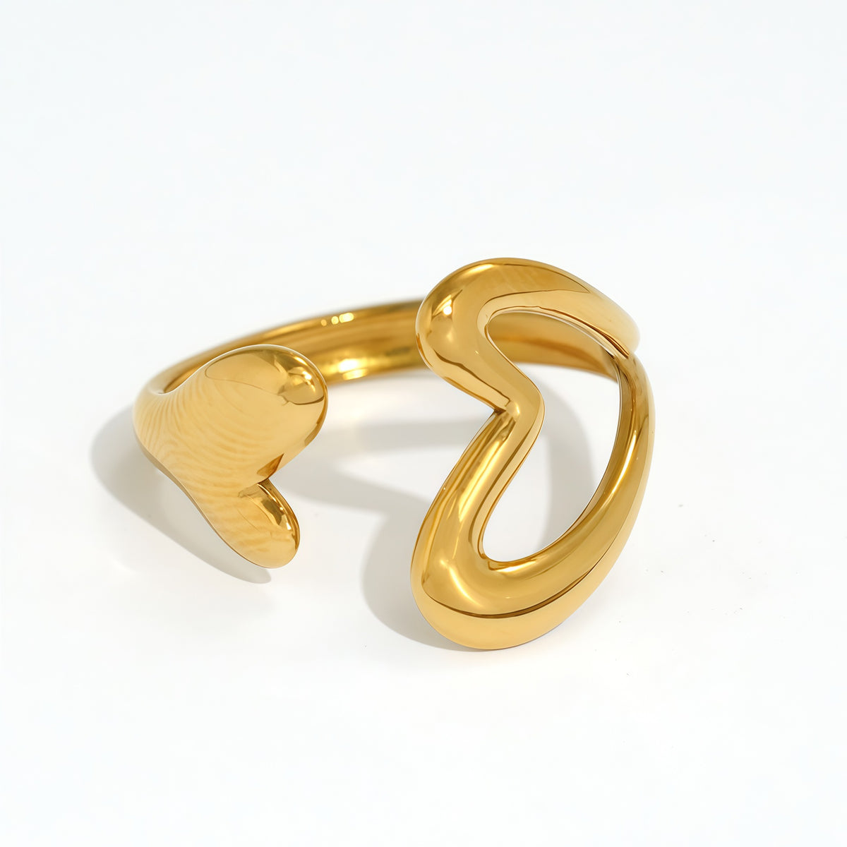 Anello aperto cuore traforato