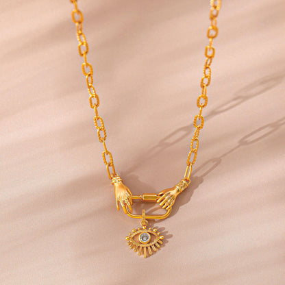 Collana occhio del male zirconi oro