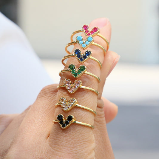 Anello Amore Zirconi Placcato