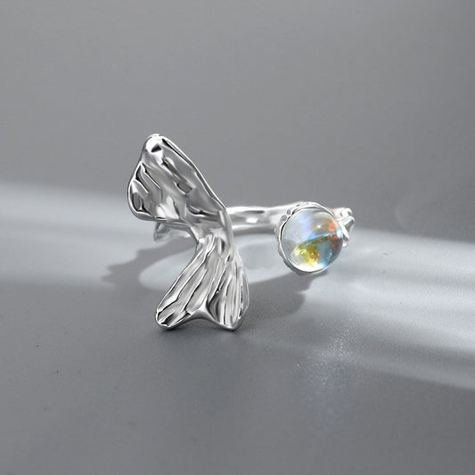 Anello farfalla pietra di luna