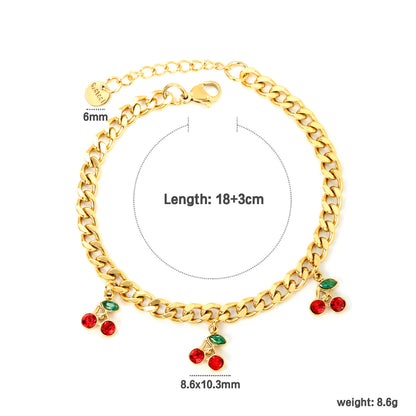 Bracciale ciliegia placcato oro