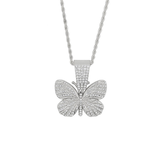 Collana farfalla diamantata