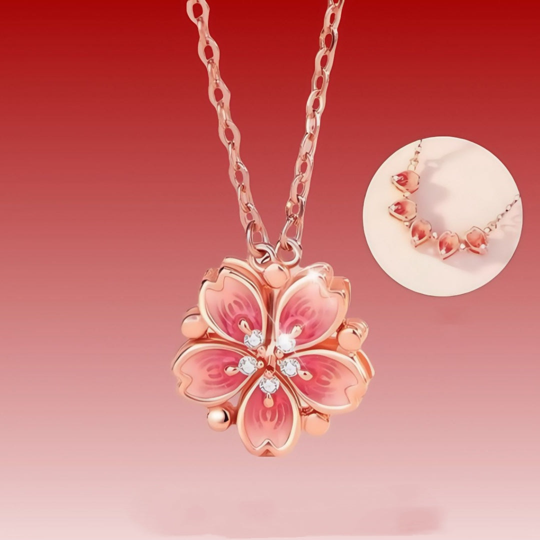 Collana floreale argento minimalista da donna