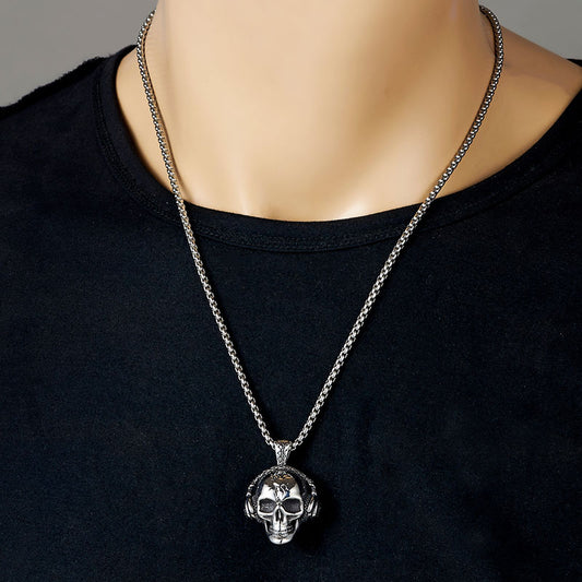 Collana titanio ciondolo geometrico vintage