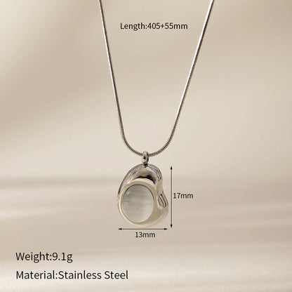 Collana opale bianco acciaio