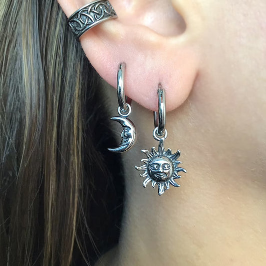 Orecchini sole e luna ornamenti