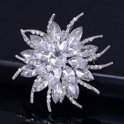 Spilla fiore cristallo vintage