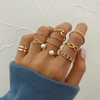 Set 10 anelli perle