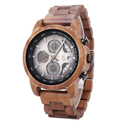 Orologio in legno vintage da uomo