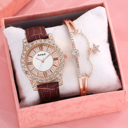 Orologio da donna con diamanti e numeri romani