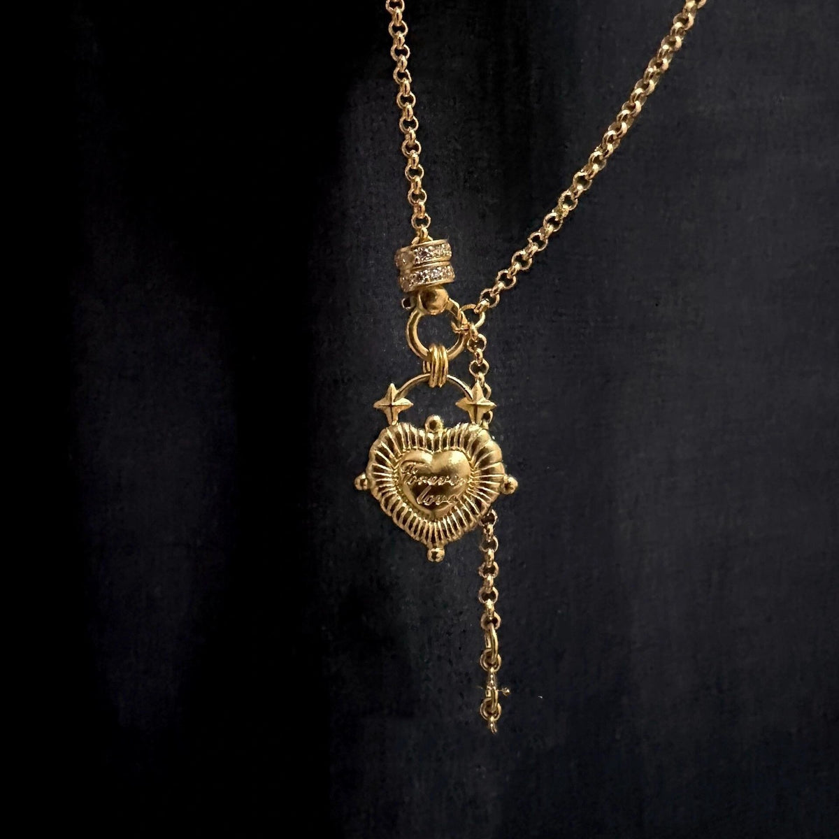 Collana cuore vintage nappa