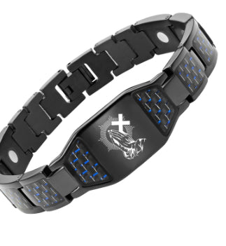 Bracciale titanio magnetico carbonio