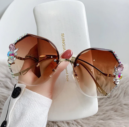 Occhiali da sole con strass resistenti UV