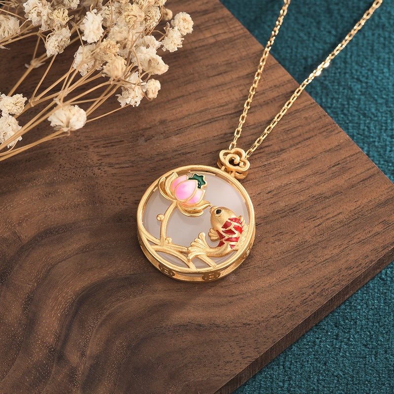 Collana giada loto Hotan
