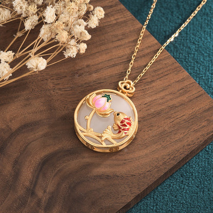 Collana giada loto Hotan