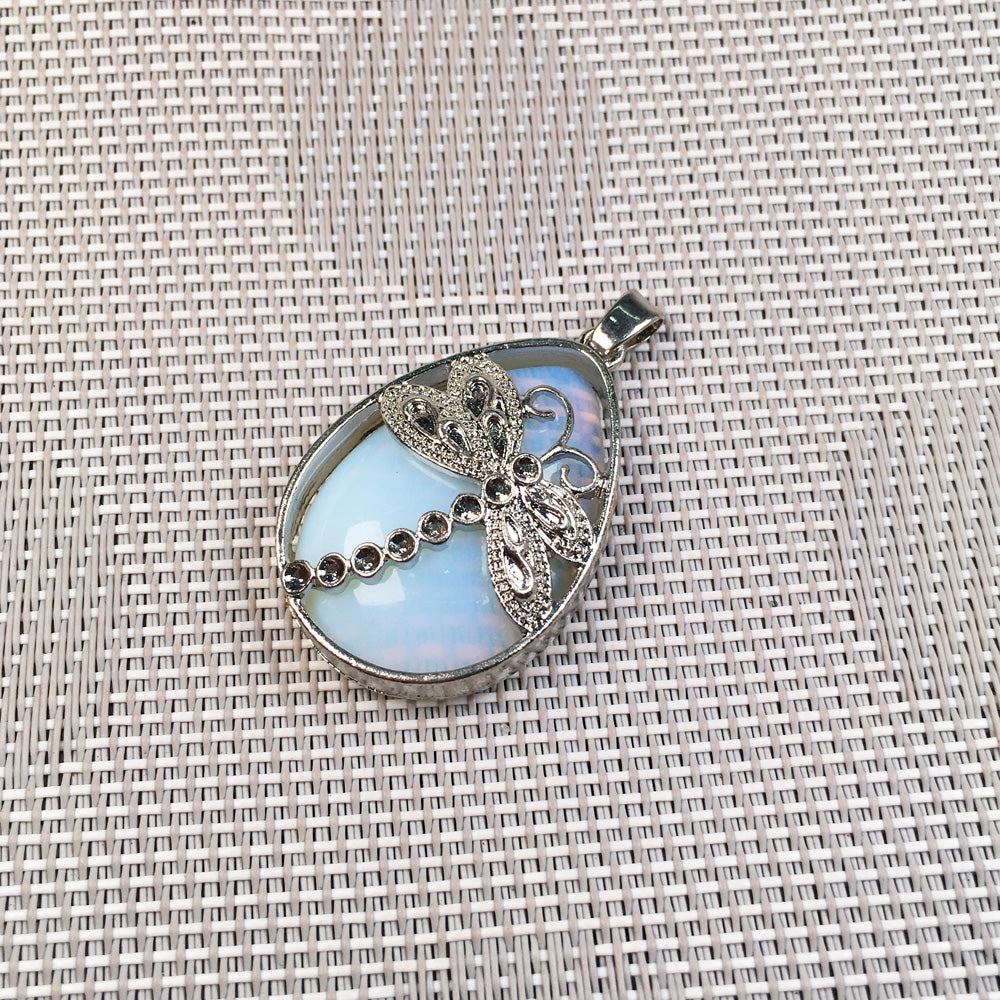 Collana libellula cristalli e gocce