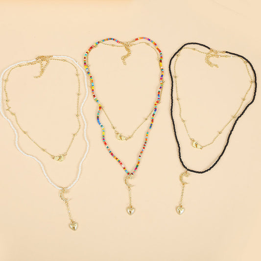 Collana boho cuore e stelle