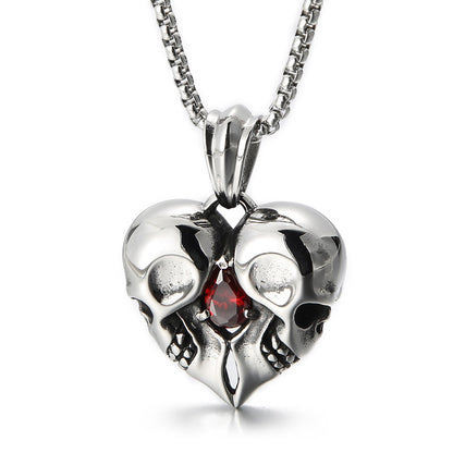 Pendente cuore teschio