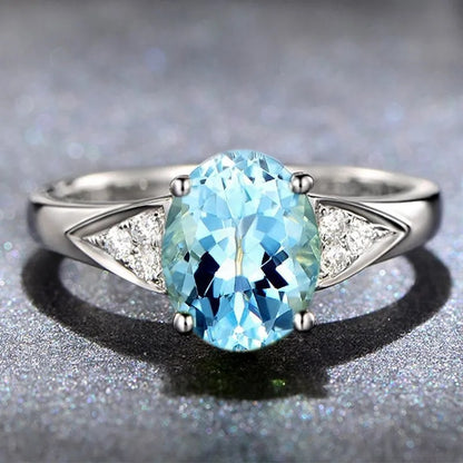 Anello Zirconi Rossi e Blu